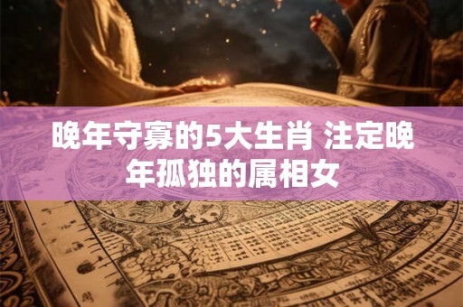 晚年守寡的5大生肖 注定晚年孤独的属相女