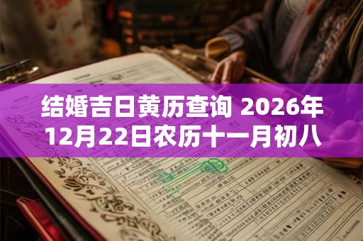结婚吉日黄历查询 2026年12月22日农历十一月初八结婚适合吗