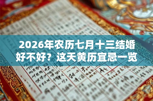 2026年农历七月十三结婚好不好？这天黄历宜忌一览表