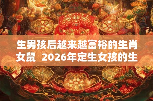 生男孩后越来越富裕的生肖女鼠  2026年定生女孩的生肖