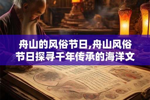 舟山的风俗节日,舟山风俗节日探寻千年传承的海洋文化盛宴