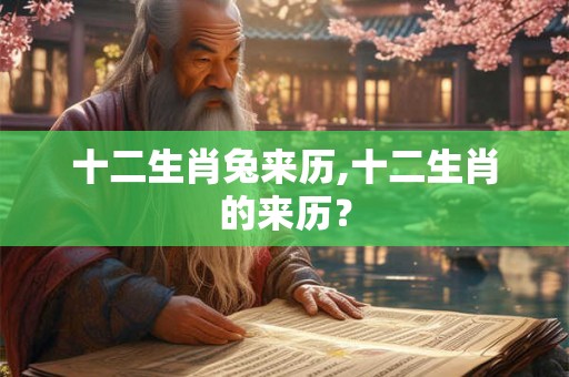 十二生肖兔来历,十二生肖的来历？