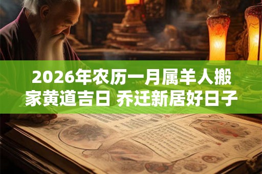 2026年农历一月属羊人搬家黄道吉日 乔迁新居好日子 2026年农历一月属羊人搬家黄道吉日 乔迁新居好日子