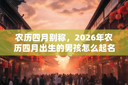 农历四月别称，2026年农历四月出生的男孩怎么起名字？