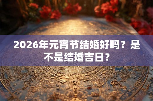 2026年元宵节结婚好吗？是不是结婚吉日？