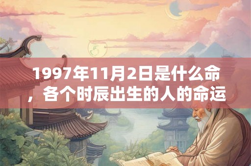 1997年11月2日是什么命，各个时辰出生的人的命运