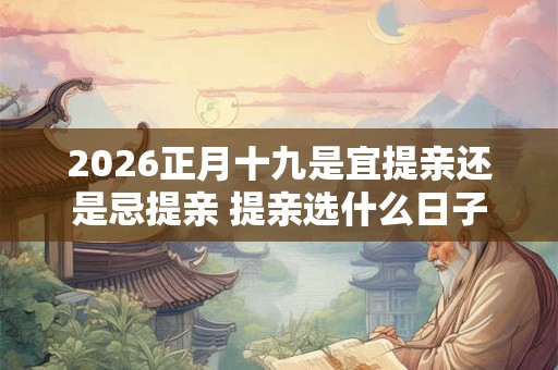 2026正月十九是宜提亲还是忌提亲 提亲选什么日子