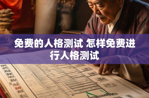 免费的人格测试 怎样免费进行人格测试