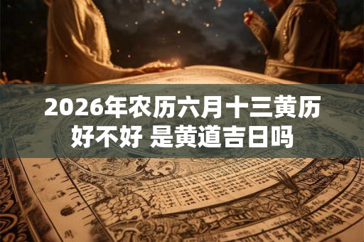 2026年农历六月十三黄历好不好 是黄道吉日吗