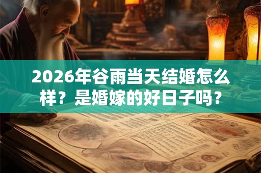 2026年谷雨当天结婚怎么样？是婚嫁的好日子吗？