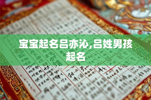 宝宝起名吕亦沁,吕姓男孩起名