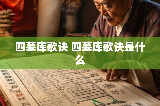 四墓库歌诀 四墓库歌诀是什么