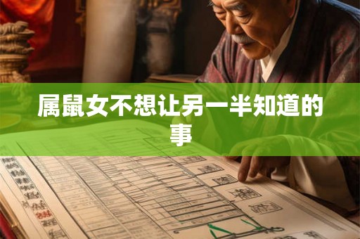 属鼠女不想让另一半知道的事
