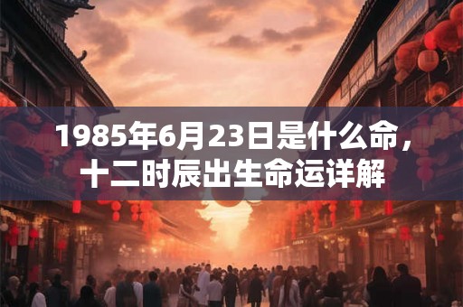 1985年6月23日是什么命，十二时辰出生命运详解