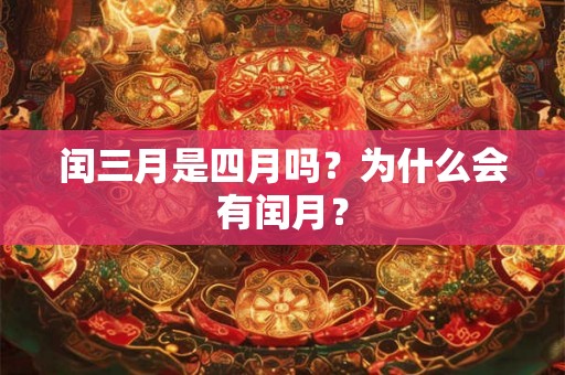 闰三月是四月吗？为什么会有闰月？