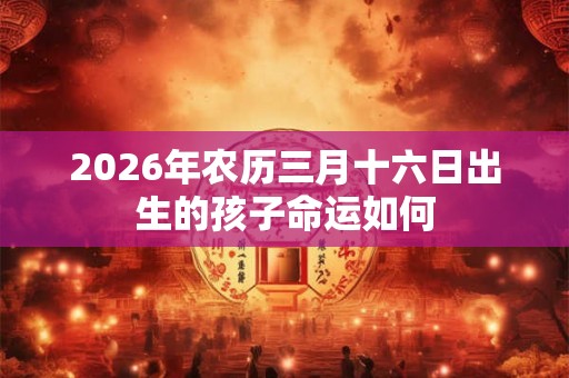 2026年农历三月十六日出生的孩子命运如何 2026年农历三月十六日出生的孩子命运如何