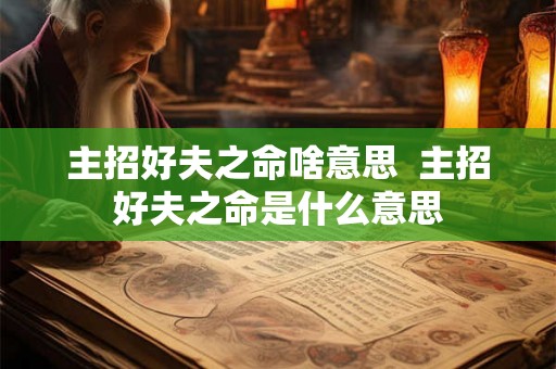 主招好夫之命啥意思 主招好夫之命是什么意思 主招好夫之命啥意思 主招好夫之命是什么意思