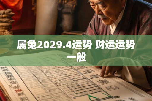 属兔2029.4运势 财运运势一般 属兔2029.4运势 财运运势一般