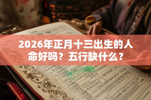 2026年正月十三出生的人命好吗？五行缺什么？