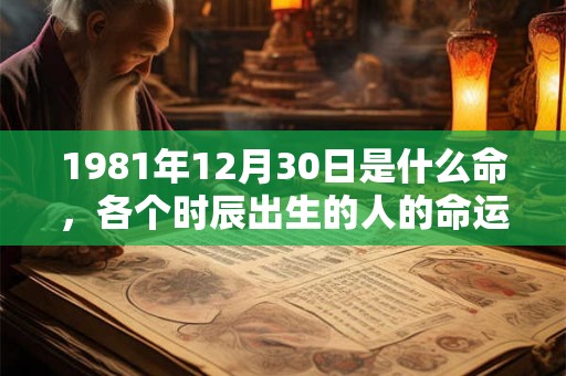 1981年12月30日是什么命，各个时辰出生的人的命运