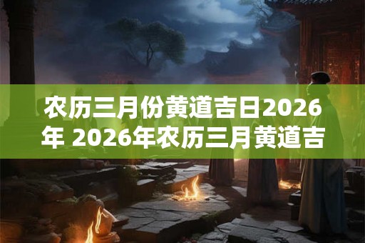 农历三月份黄道吉日2026年 2026年农历三月黄道吉日是哪天