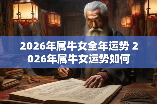 2026年属牛女全年运势 2026年属牛女运势如何