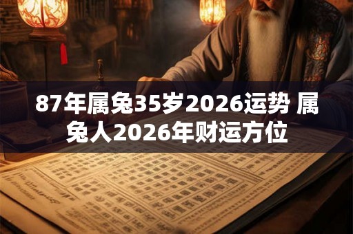 87年属兔35岁2026运势 属兔人2026年财运方位