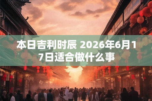 本日吉利时辰 2026年6月17日适合做什么事