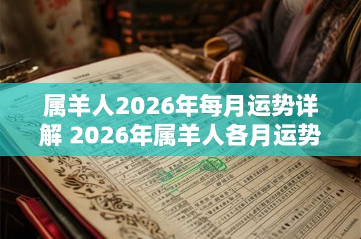 属羊人2026年每月运势详解 2026年属羊人各月运势如何 属羊人2026年每月运势详解 2026年属羊人各月运势如何