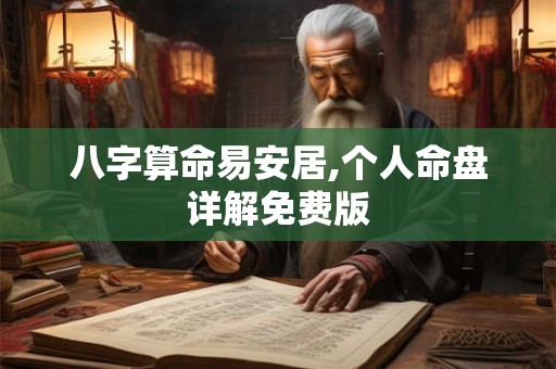 八字算命易安居,个人命盘详解免费版
