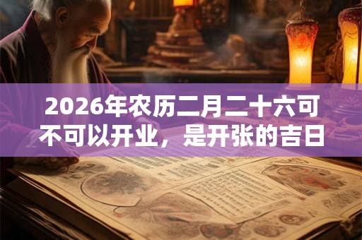 2026年农历二月二十六可不可以开业，是开张的吉日吗？