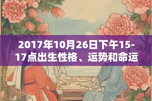 2017年10月26日下午15-17点出生性格、运势和命运