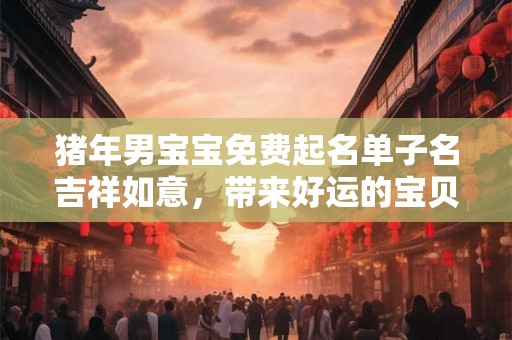 猪年男宝宝免费起名单子名吉祥如意，带来好运的宝贝