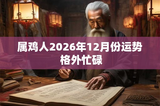 属鸡人2026年12月份运势 格外忙碌