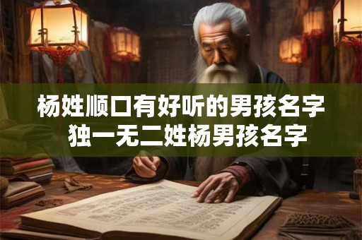 杨姓顺口有好听的男孩名字  独一无二姓杨男孩名字