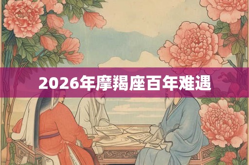 2026年摩羯座百年难遇