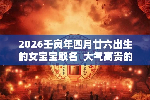 2026壬寅年四月廿六出生的女宝宝取名  大气高贵的名字