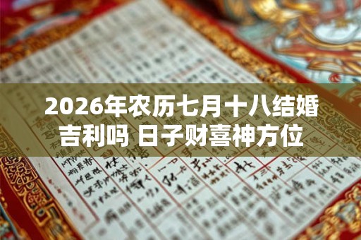 2026年农历七月十八结婚吉利吗 日子财喜神方位