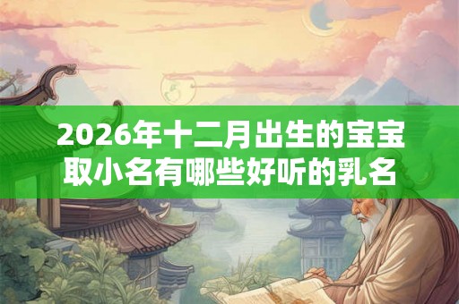 2026年十二月出生的宝宝取小名有哪些好听的乳名