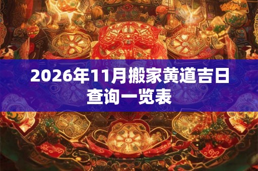 2026年11月搬家黄道吉日查询一览表