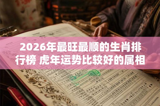 2026年最旺最顺的生肖排行榜 虎年运势比较好的属相