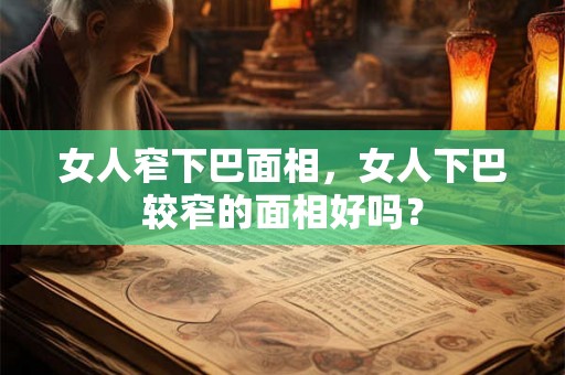 女人窄下巴面相，女人下巴较窄的面相好吗？