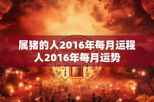 属猪的人2016年每月运程人2016年每月运势 属猪的人2016年每月运程人2016年每月运势