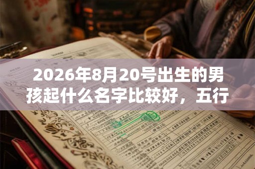 2026年8月20号出生的男孩起什么名字比较好，五行属什么