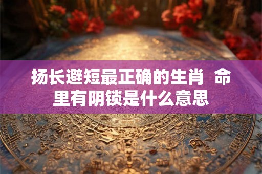 扬长避短最正确的生肖  命里有阴锁是什么意思