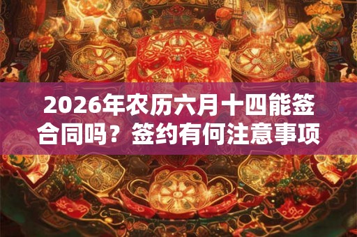 2026年农历六月十四能签合同吗?签约有何注意事项? 2026年农历六月十四能签合同吗?签约有何注意事项?
