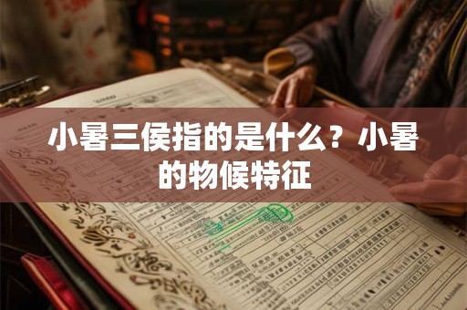 小暑三侯指的是什么？小暑的物候特征