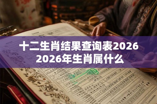 十二生肖结果查询表2026 2026年生肖属什么