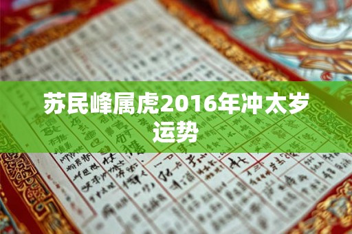 苏民峰属虎2016年冲太岁运势