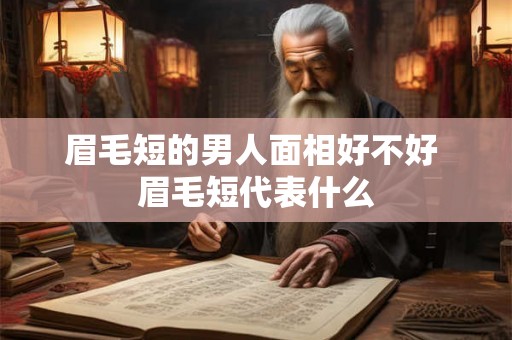 眉毛短的男人面相好不好 眉毛短代表什么